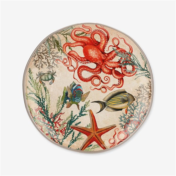 Rose& Tulipani Milano Bej Melamin Servis Tabağı 42 cm Sea Life R13320006M 