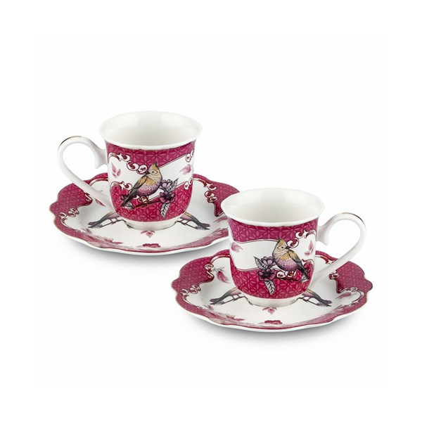 Allure Pembe Porselen Kahve Fincan Seti CAPPV1ECPK2 