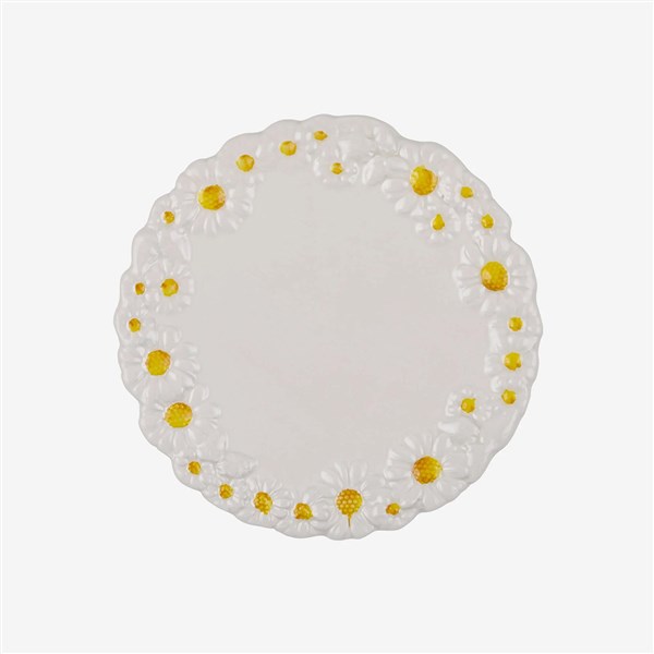 Edelweiss Italy Camomilla Beyaz Servis Tabağı 36*36 cm EW710D 