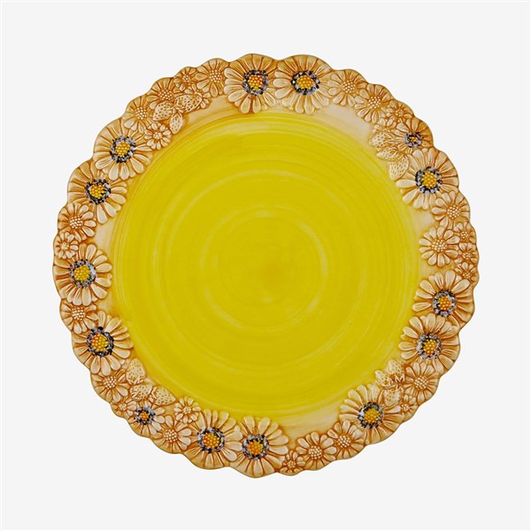 Edelweiss Italy Camomilla Sarı Servis Tabağı 36*36 cm EW710RG 