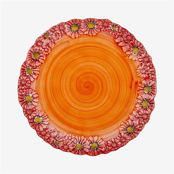 Edelweiss Italy Camomilla Kırmızı Servis Tabağı 36*36 cm EW710RO 