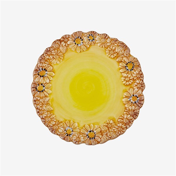 Edelweiss Italy Camomilla Sarı Servis Tabağı 22*22 cm EW711RG 