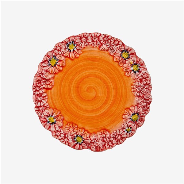 Edelweiss Italy Camomilla Kırmızı Servis Tabağı 22*22 cm EW711RO 