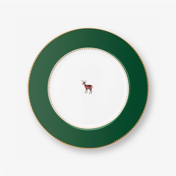 Love Birds Deer Yeşil Pasta Tabağı 17 cm 51001487 
