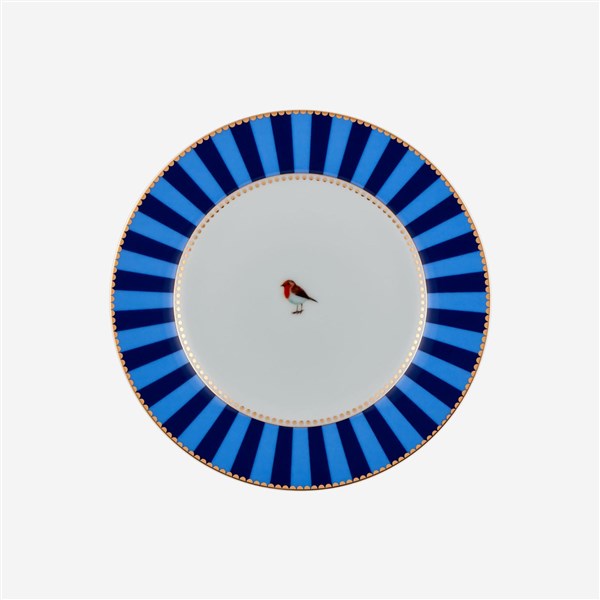 Love Birds Blue Striped Plate 17 cm 51001577