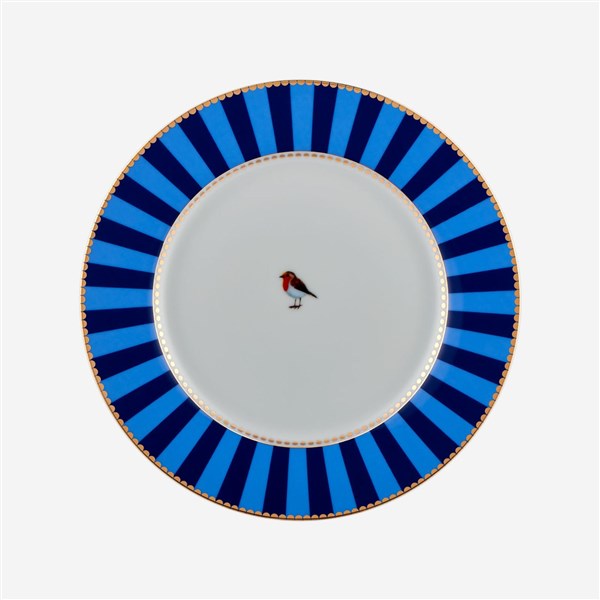 Love Birds Blue Striped Plate 21 cm 51001579