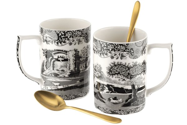 Black Italian Mug 2'li Kaşıklı RW.BKI.8762 