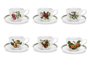 Portmeirion Pomona Tea Cups and Saucers Set of 6 (T) 