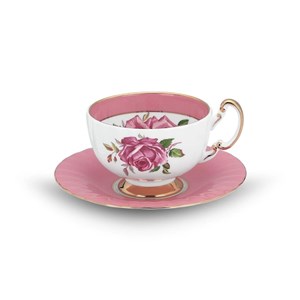 Big Pink Cabbage Rose Glaze Bun Tea & S - Pink AY.6976462280226 