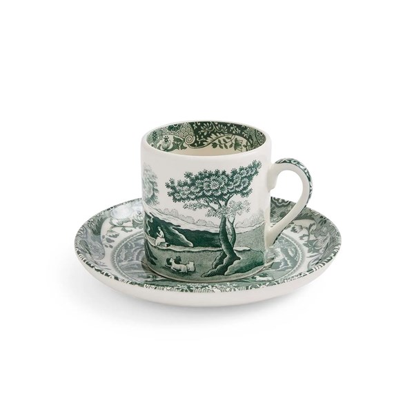Heritage Green Italian Espresso Cups& Saucers RW.HGI.1200 