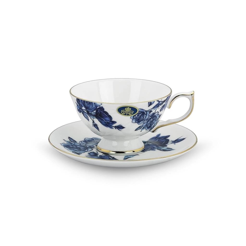 Elizabeth Rose Blue Athens Tea & Saucer AY.6974045821088 