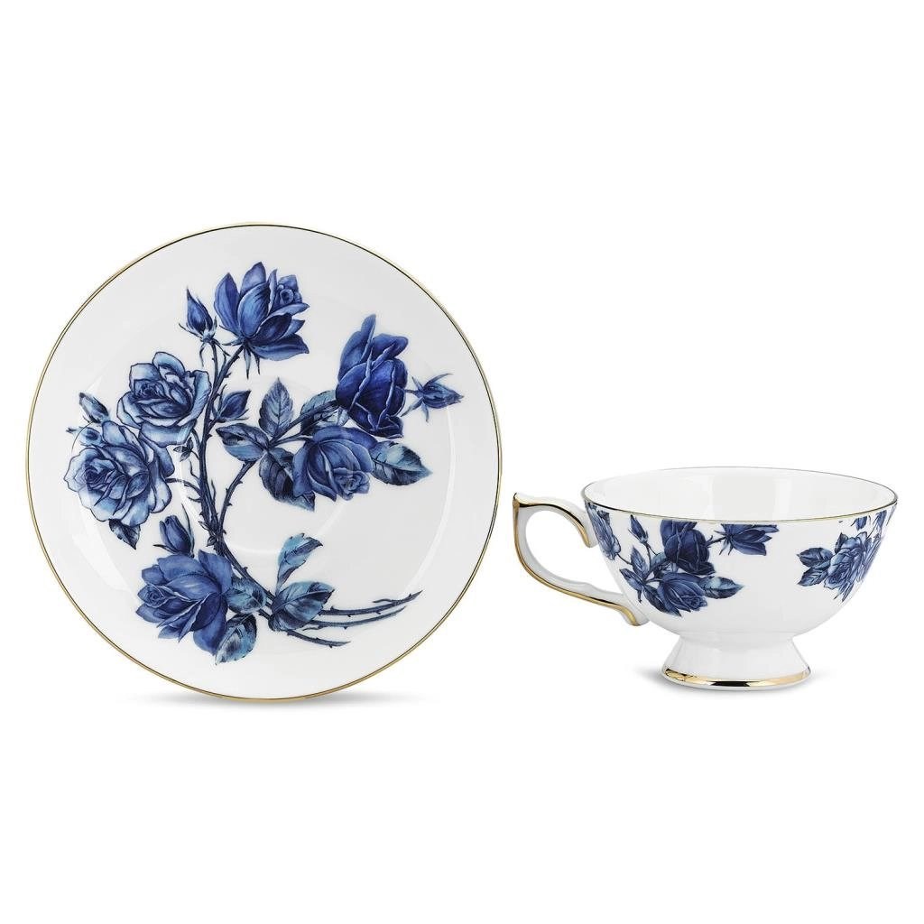 Elizabeth Rose Blue Athens Tea & Saucer AY.6974045821088 