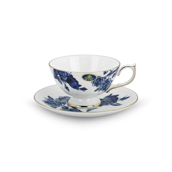 Elizabeth Rose Blue Athens Tea& Saucer AY.6974045821088