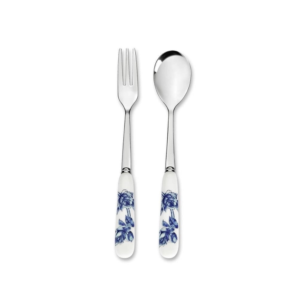 Elizabeth Rose Blue Teaspoon & Pastry Fork Set AY.6974045827622 