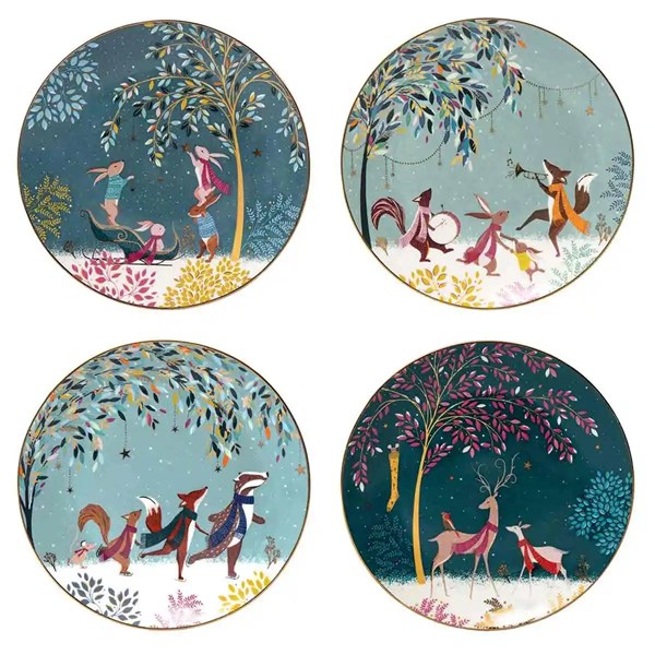 Woodland Tales Pasta Tabağı 4'lü Sara Miller Christmas RW.SMWT.78964-XG 