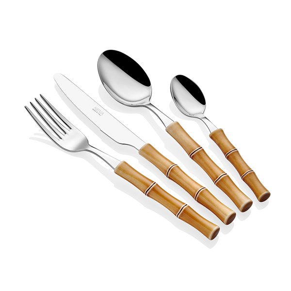 Bamboo Bej 24 Parça Çatal Bıçak Seti ICNVLD14401C_24/ES 