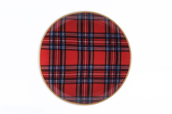 Ekose Kırmızı Tabak 23 cm 