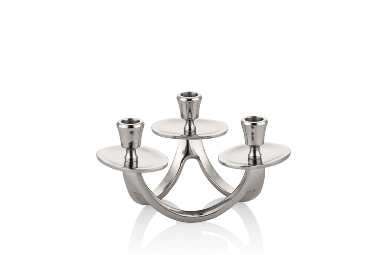 Mimos 3 Pcs Silver Candle Holder 21x21x12.7 cm 1PRG-22061S 