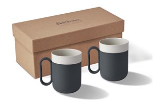 Set of Capsule Small Size Mug of 2 Black & Ivory Glossy SETKMG011201S 