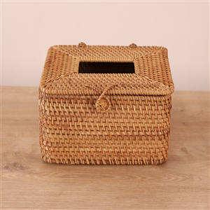 Rattan Square Napkin Holder and Storage Box 18*18*13 cm