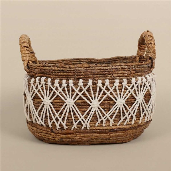 Doğal Abaka El Yapımı Oval Sepet M 34*31*28 cm ABK-OVAL-003 