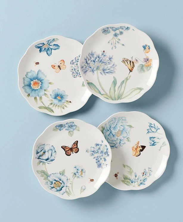 Lenox Blue Butterfly - Pasta Tabağı 4'lü Set 20,5 Cm LEN833416 
