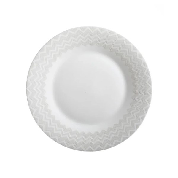 Missoni Zig Zag White - Gray Plate 27,5CM MIS-MHPZZW01