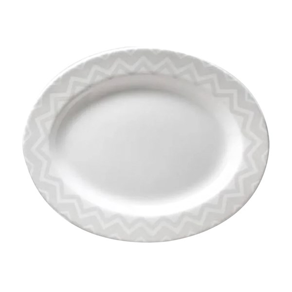 Missoni Zig Zag White - White-Gray Oval Serving Plate 36 cm MIS-MHPZZW06