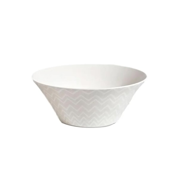 Missoni Zig Zag White - White-Gray Salad Serving Bowl MIS-MHPZZW05