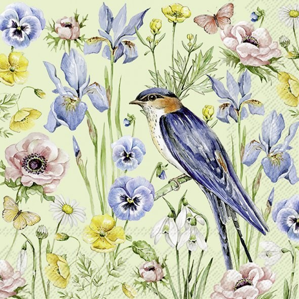 Ihr Paper Napkin Spring Blooms L.Green 33*33 cm - L1067629