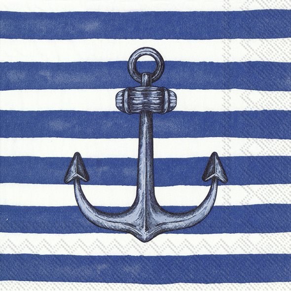 Ihr Kağıt Peçete Sailor's Anchor Blue 33*33 cm - L 861240 