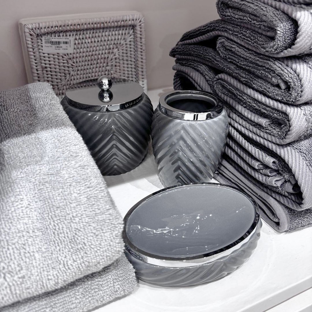 Lene Bjerre Banyo Seti 3'lü Milda Gri-Gümüş