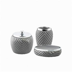 Lene Bjerre Banyo Seti 3'lü Milda Gri-Gümüş