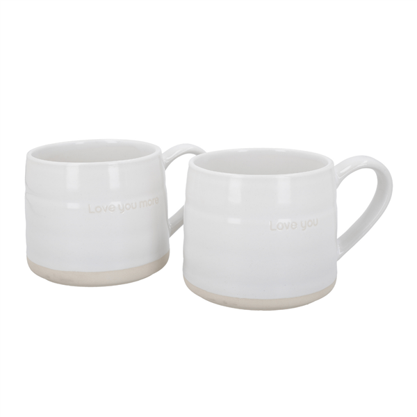 Stoneware I Love You Patterned Mug Set of 2 380 ml 380ML MKMUGLOVEPK2 