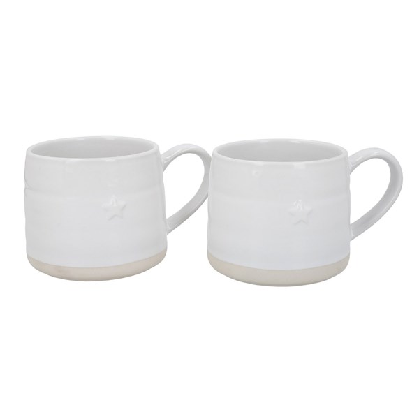 Stoneware Star Patterned Mug Set of 2 380 ml MKMUGSTARPK2 