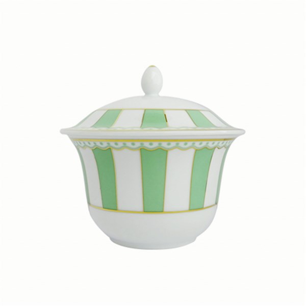 Noritake Carnivale Apple Green Sugar Bowl with Lid NK-M-252L T9126 
