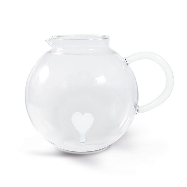 Borosilikat Cam Sürahi 1,7 L Kalp Dekor WD 0565CUO 