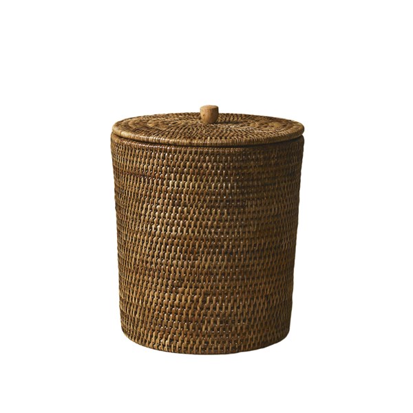RWBWLAMI-N-HB-134 Rattan Kapaklı Çöp Kovası 