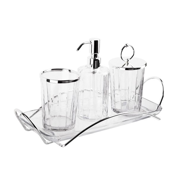 Accademia Platinum Bathroom Accessory Set 4 Pieces M05990